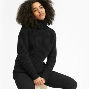 Everlane Sweater | Everlane Italian Soft Wool Rib Turtleneck | Black | Medium